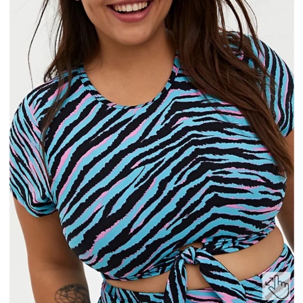 Torrid swim top zebra 3X